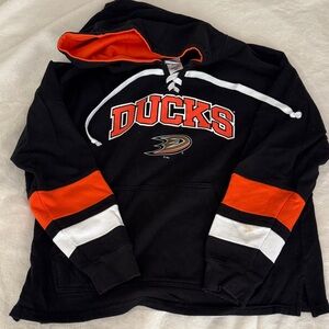 NHL Black and Orange Ducks Women's Sweater